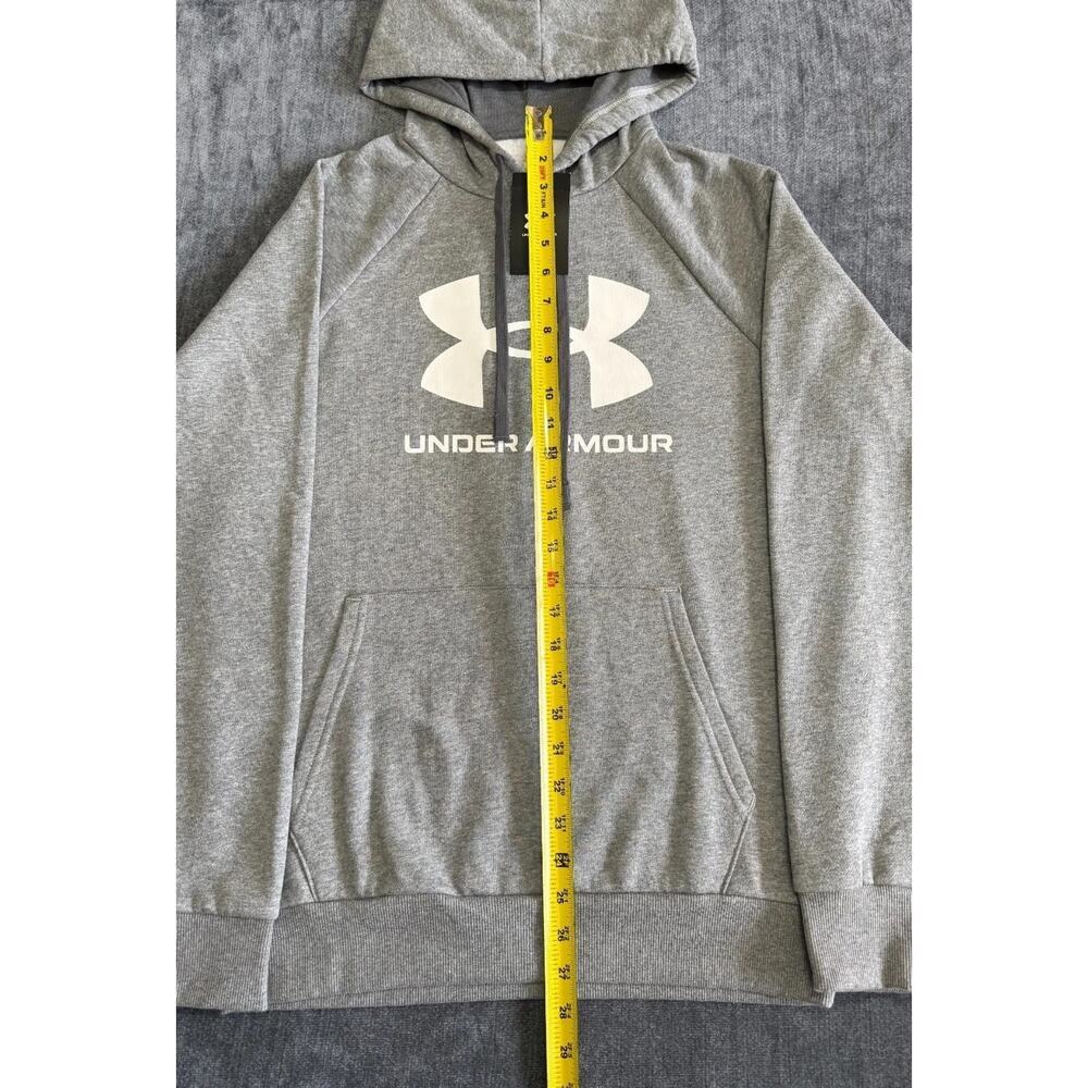 NWT Under Armour Rival Fleece Logo Hoodie Men's Small Gray Long Sleeve Pullover - Picture 2 of 4